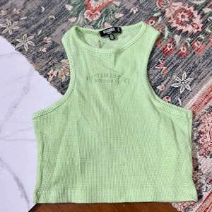 Missguided waffle optimistic ribbed crop top